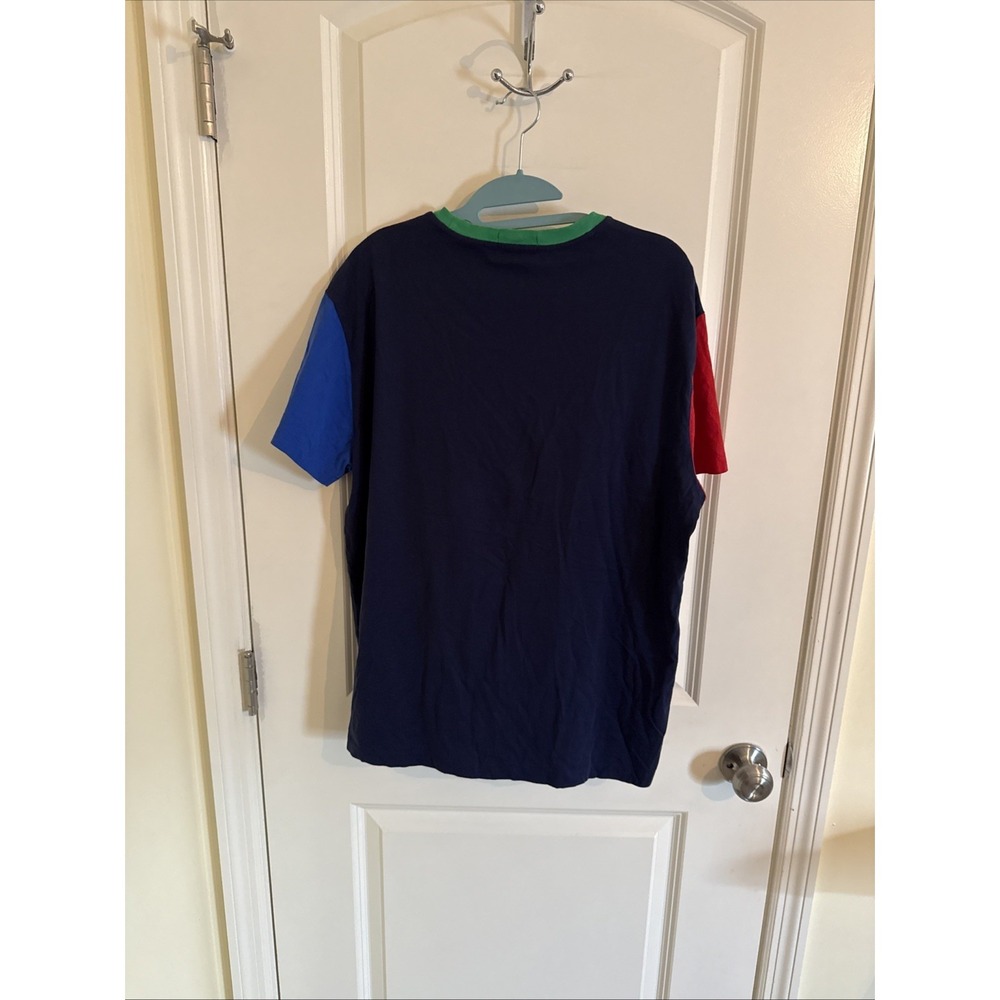 Polo Ralph Lauren Men's Blue Multi Colorblock Crew-Neck Classic Fit T-Shirt Med - Picture 2 of 6